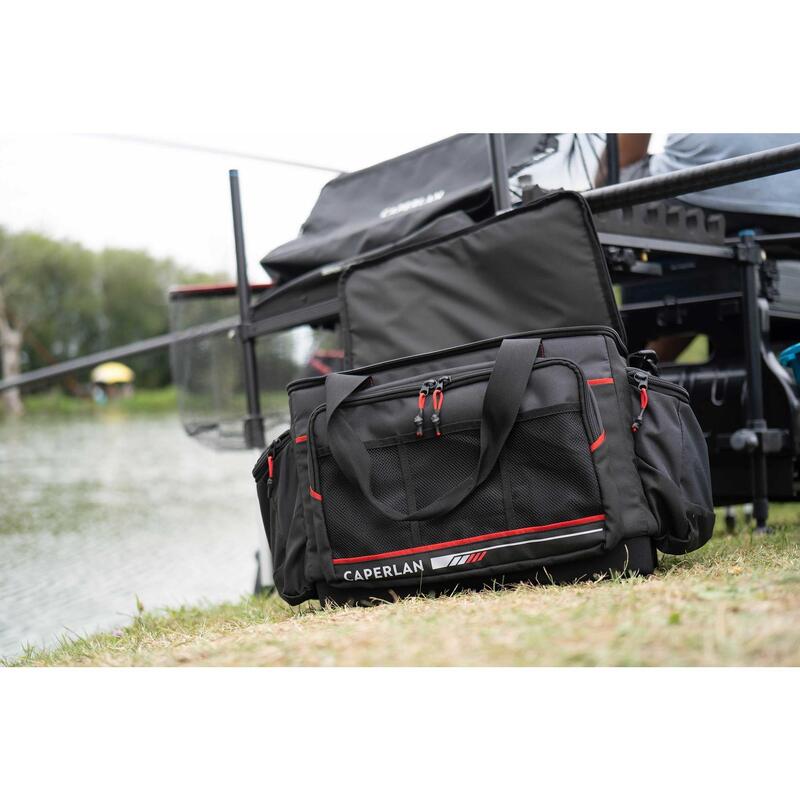 Bolsa Cebos Pesca Almacenamiento Transporte Negro/Rojo 31 L