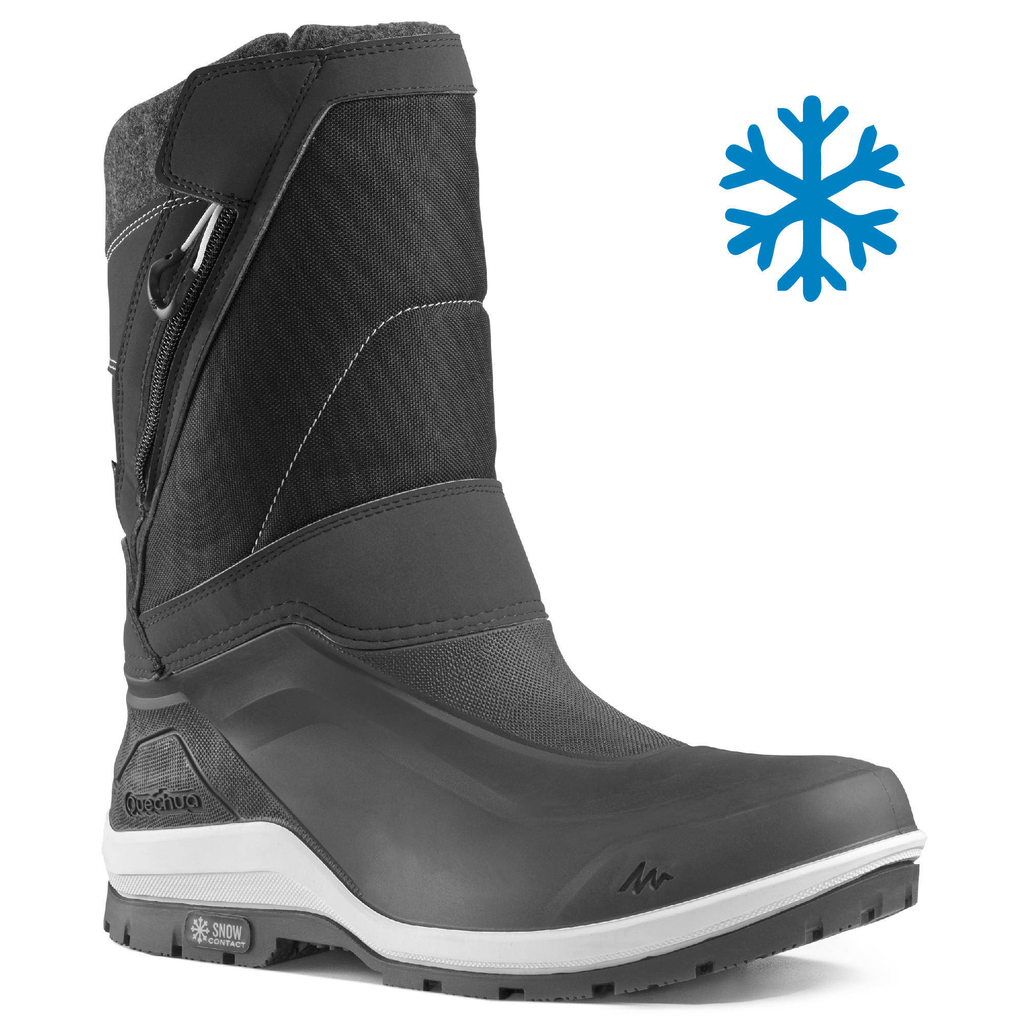 Men's Warm Waterproof  Snow Hiking Boots - SH500 X-WARM -  Zip. -  1