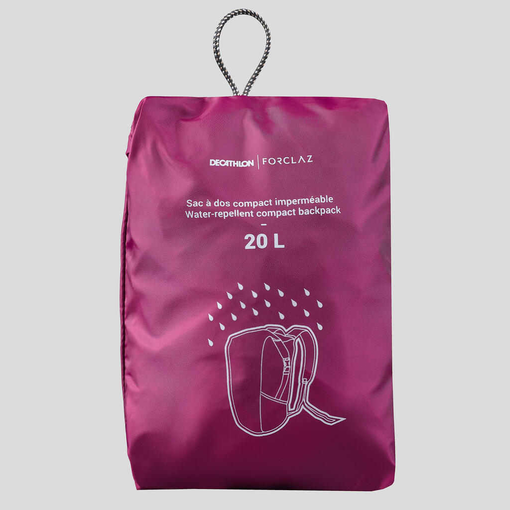 Skladný a nepremokavý cestovný batoh Travel 20 litrov fialový