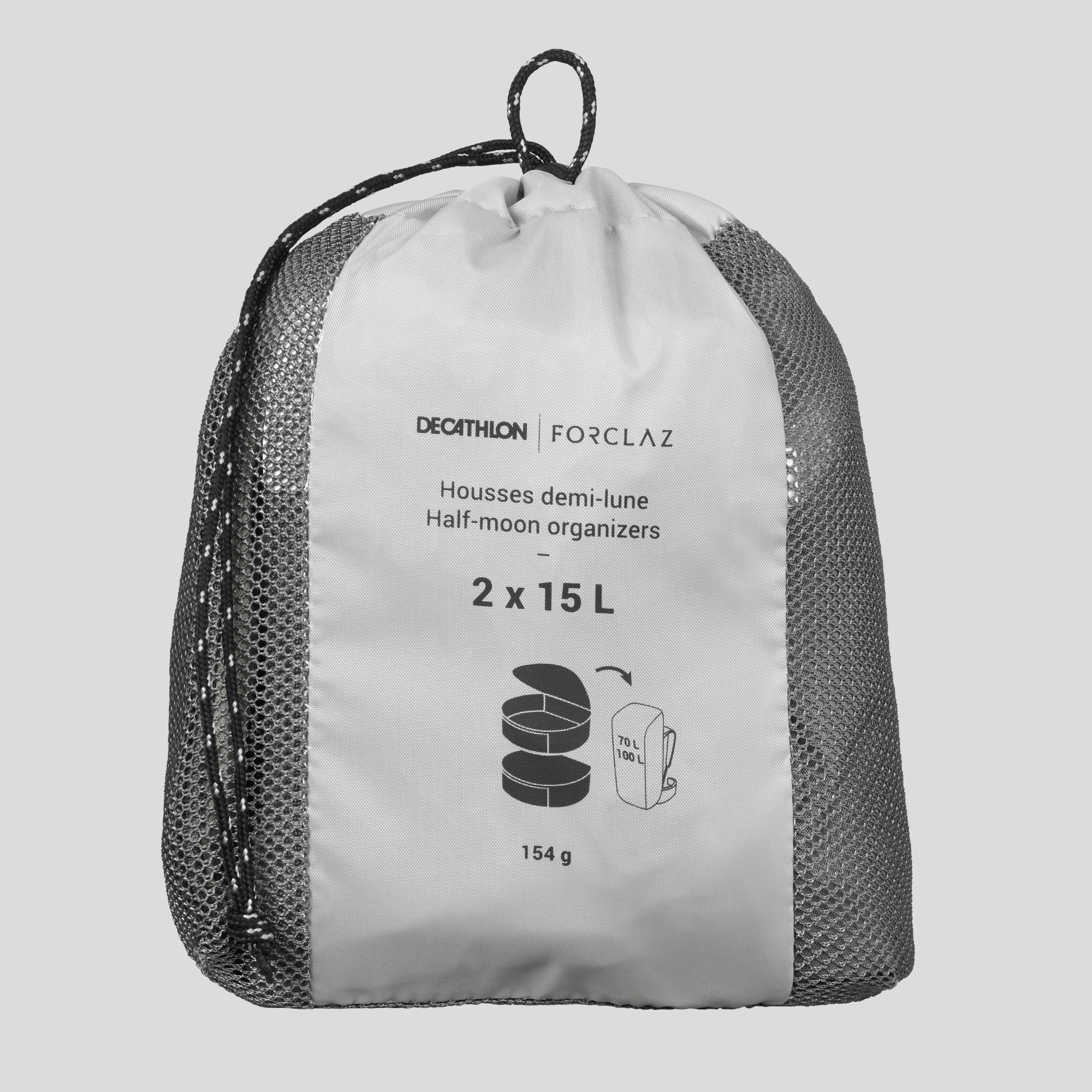 Half-Moon 15 L Storage Bags 2-Pack - FORCLAZ