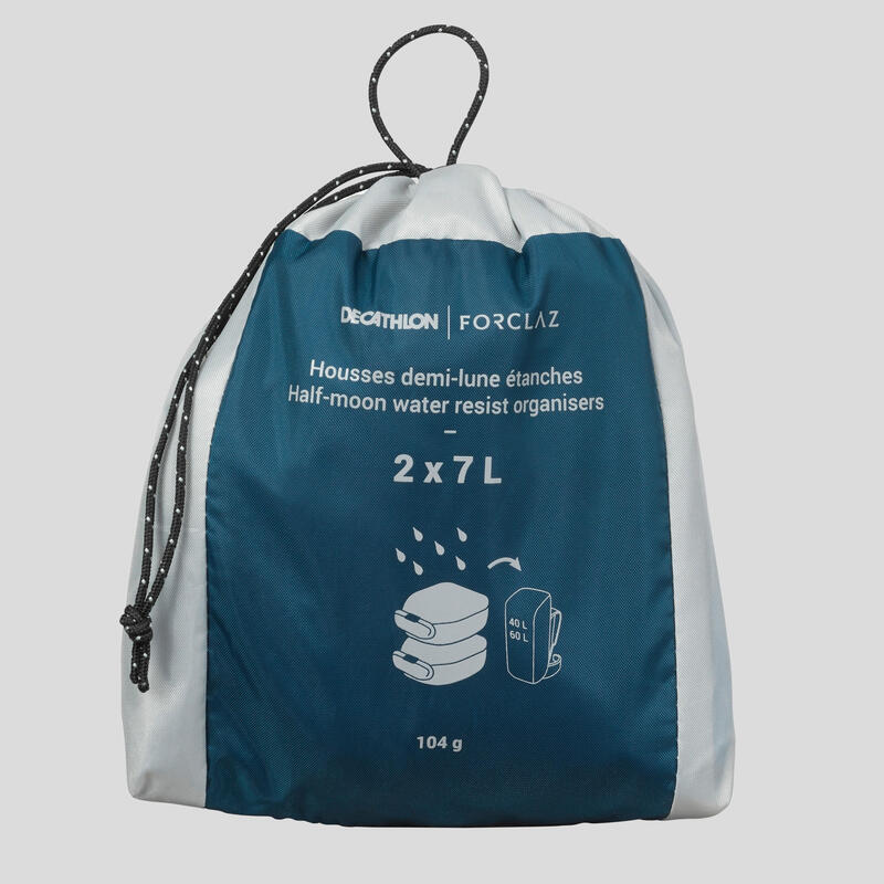Lote de 2 fundas de guardado de trekking - Media luna impermeables - 2 x 7L