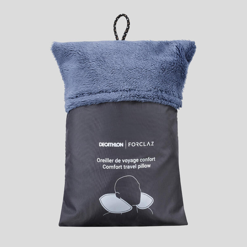 Almohada cojín De Viaje Trekking Forclaz Hinchable Confort Gris