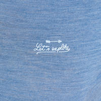 Moteriški trumparankoviai žygių marškinėliai su merino vilna „Travel100“, mėlyni