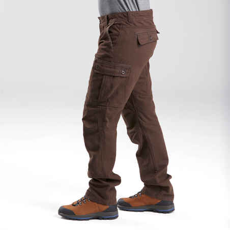 Men's Warm Travel Trousers - Brown