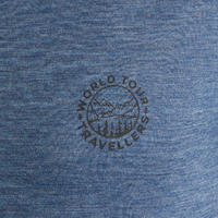 Plava vunena muška majica kratkih rukava TRAVEL 100