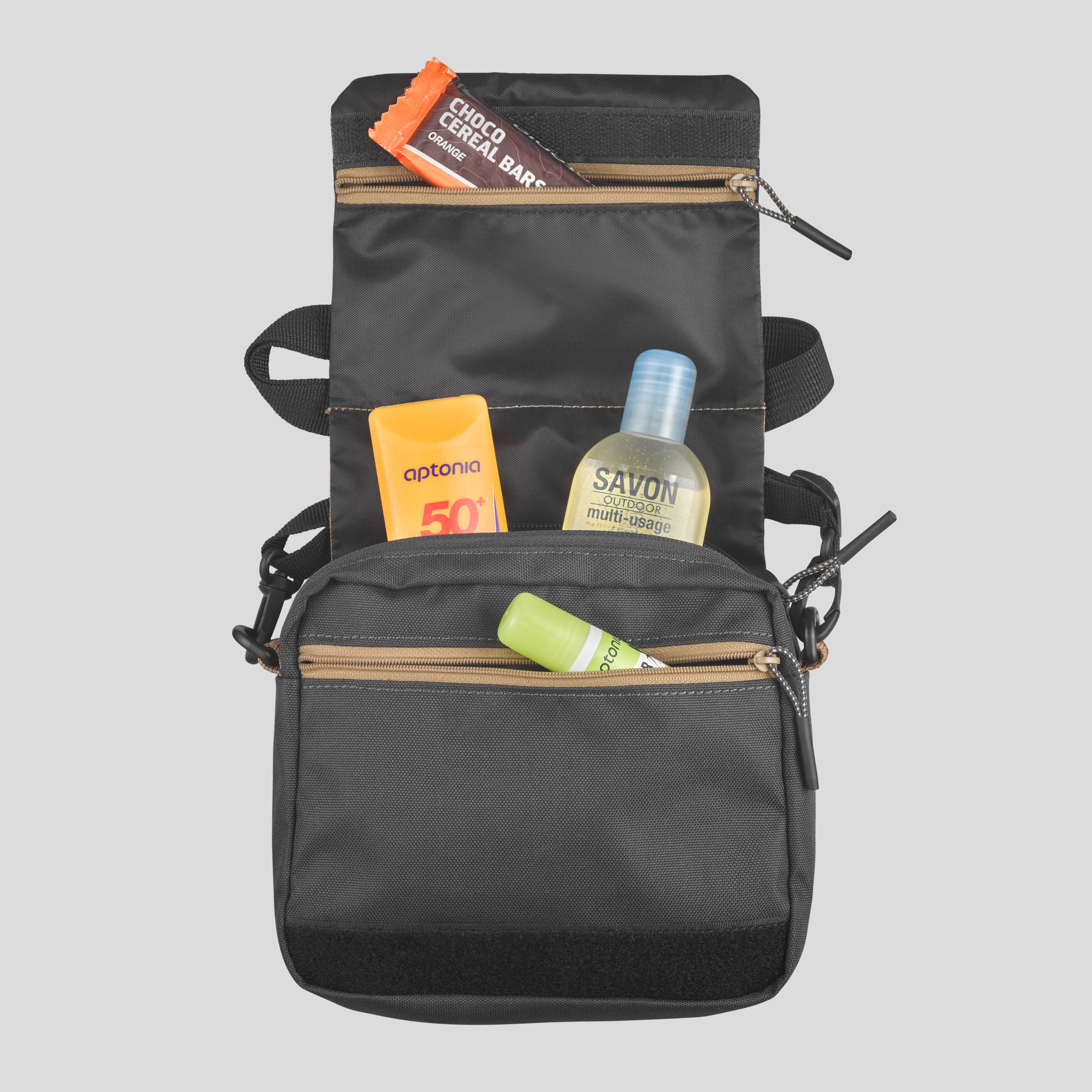 Multi Pocket Travel Bag Brown