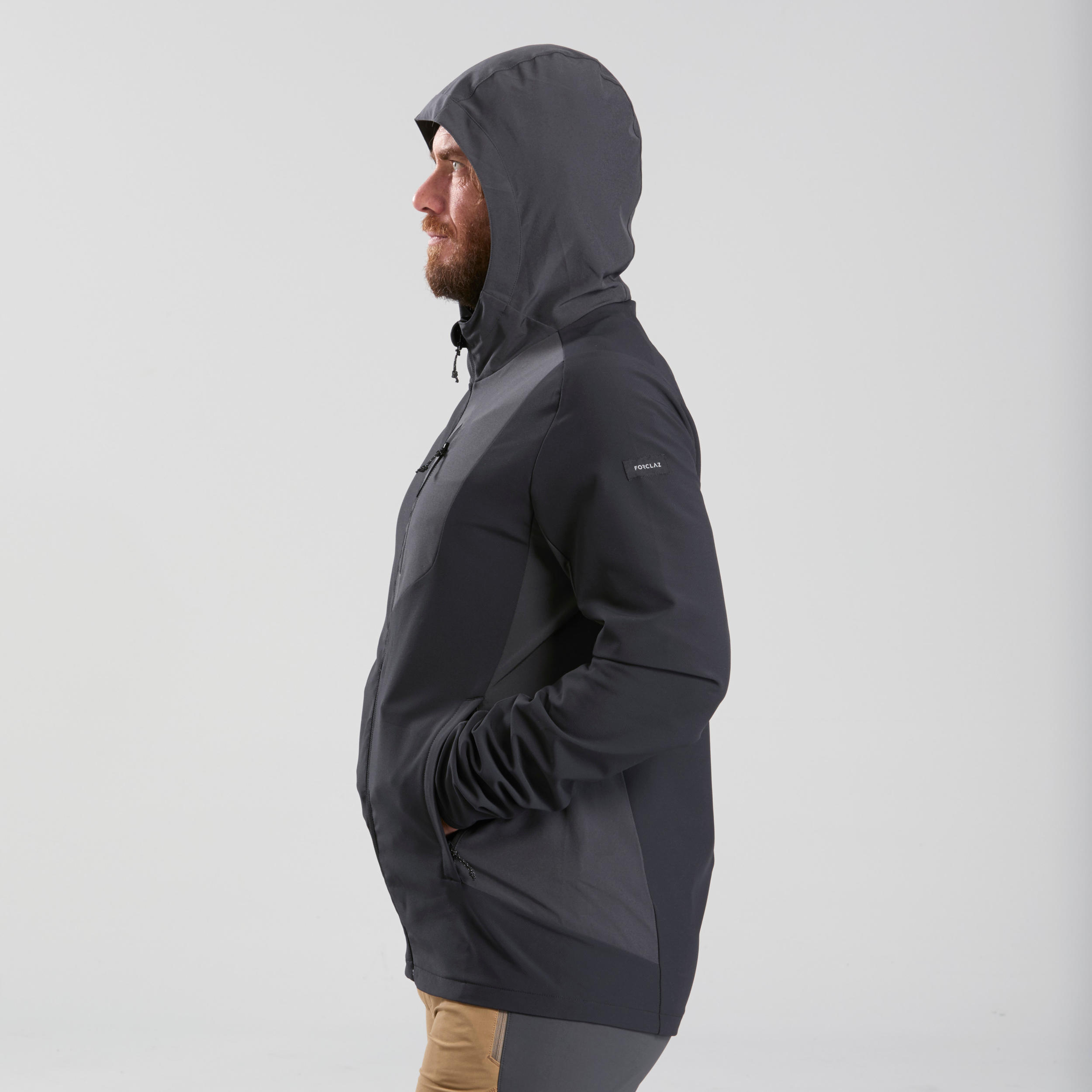 

Men's Mountain Trekking Softshell Windbreaker - TREK 900 WIND - black -  By FORCLAZ | Decathlon