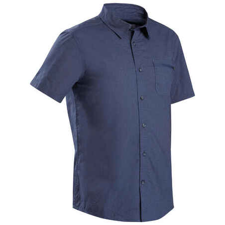 قميص نصف كُم للتجول 100 Arpenaz رجالي – لون أزرق