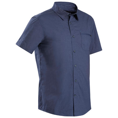 Chemise de voyage de randonnée - TRAVEL 100 manches courtes bleu homme