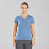 Merino Shirt Trekking Travel 100 kurzarm Damen blau