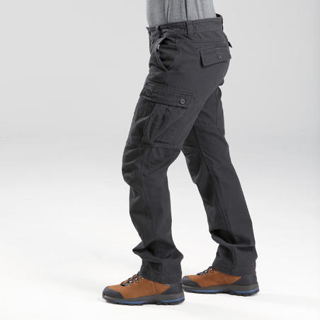 Pantalon de trek voyage - TRAVEL 100 WARM gris Homme