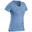T-shirt de trek voyage - manches courtes - laine mérinos TRAVEL 100 bleu Femme