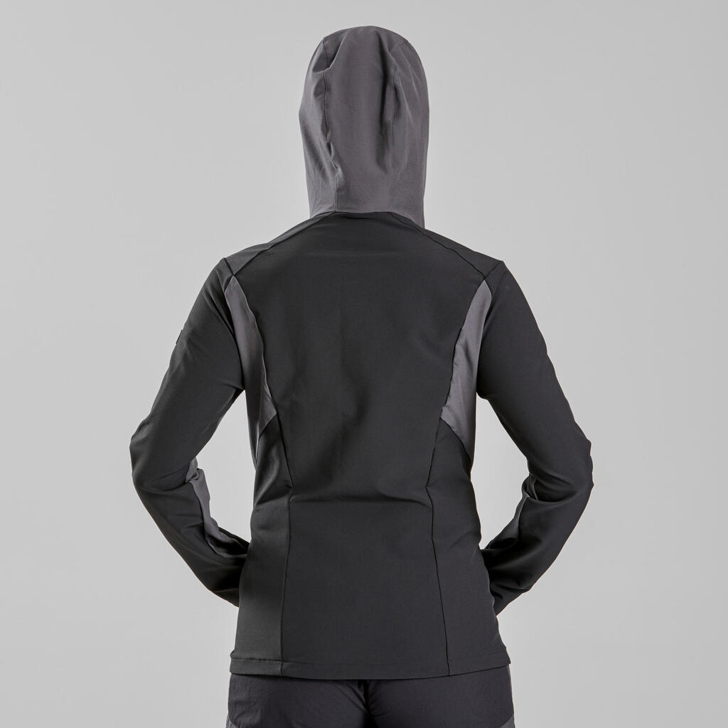 Chaqueta Rompevientos de trekking montaña - TREK 900 negro mujer 
