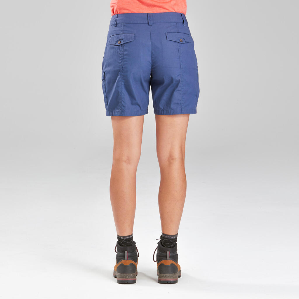 Women's Trekking Travel Shorts - TRAVEL 100 Blue