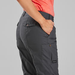 Pantalon de trek voyage - TRAVEL 100 gris femme