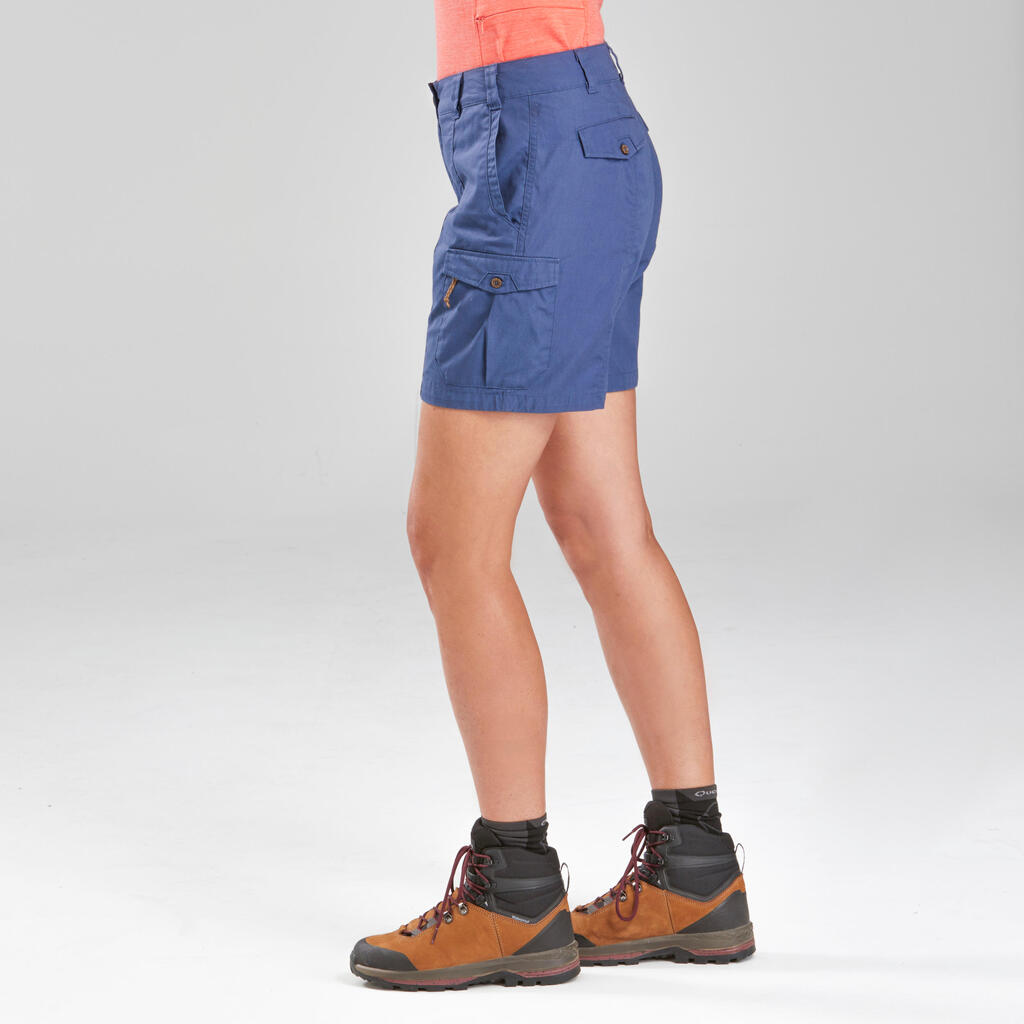 Women's Trekking Travel Shorts - TRAVEL 100 Blue