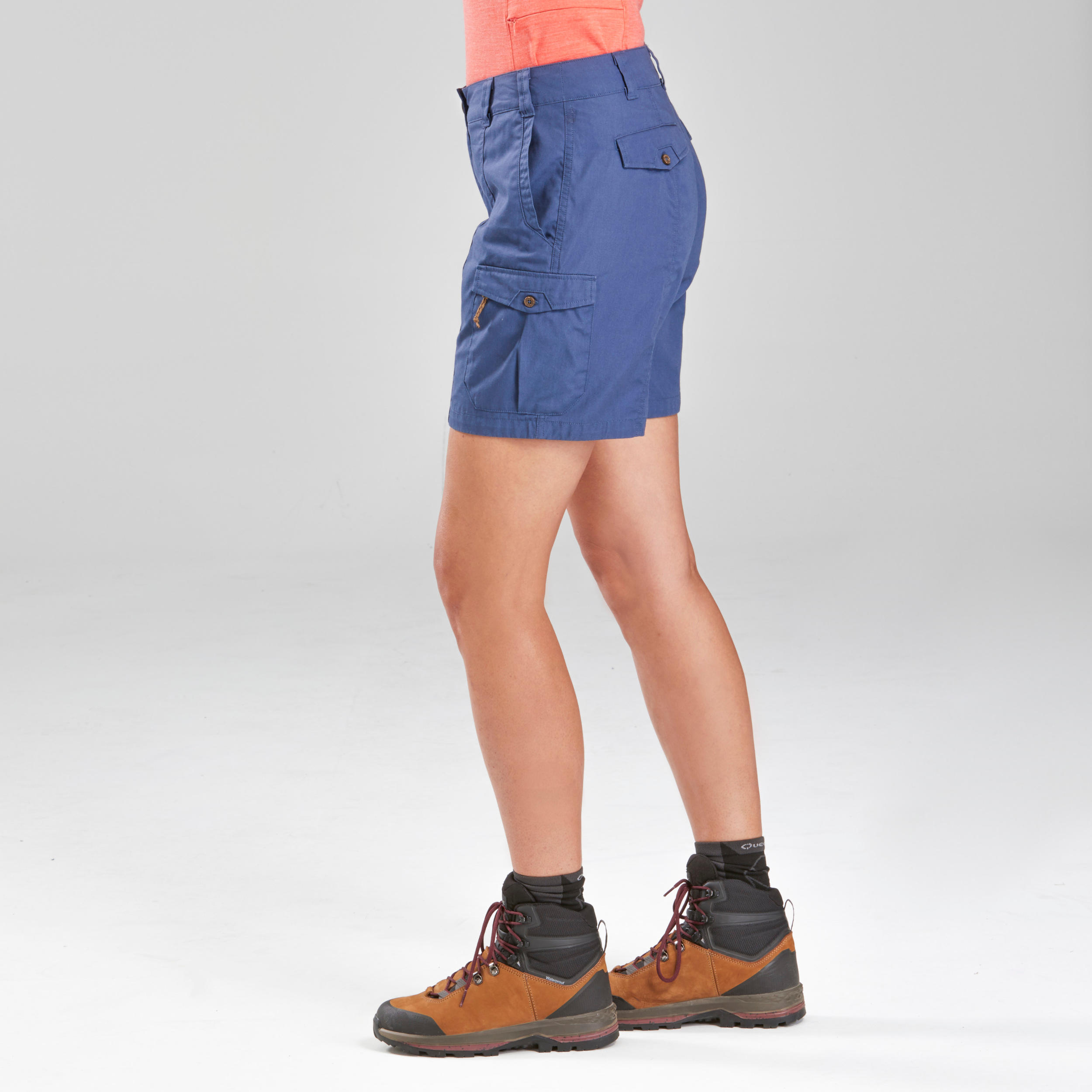 Women's Trekking Travel Shorts - TRAVEL 100 Blue 5/10