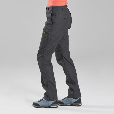 Pantalon de trek voyage - TRAVEL 100 gris femme