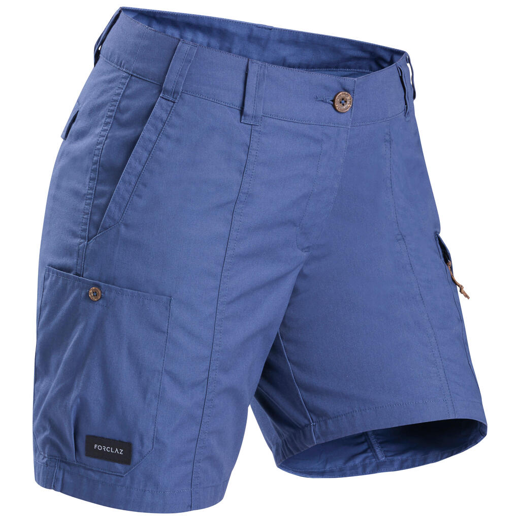 Women's Trekking Travel Shorts - TRAVEL 100 Blue