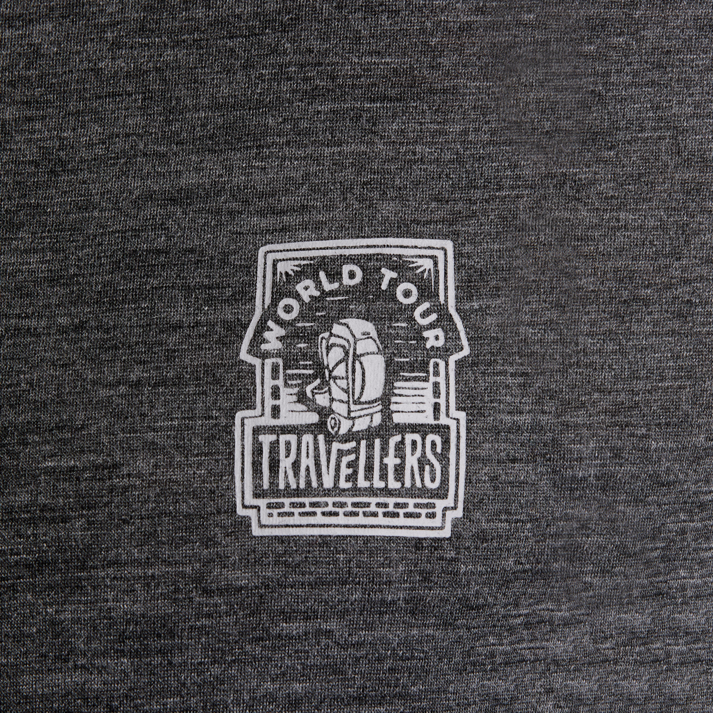 Merino herenshirt voor backpacken TRAVEL 100 grijs 4/4