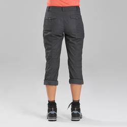 Pantalon de trek voyage - TRAVEL 100 gris femme