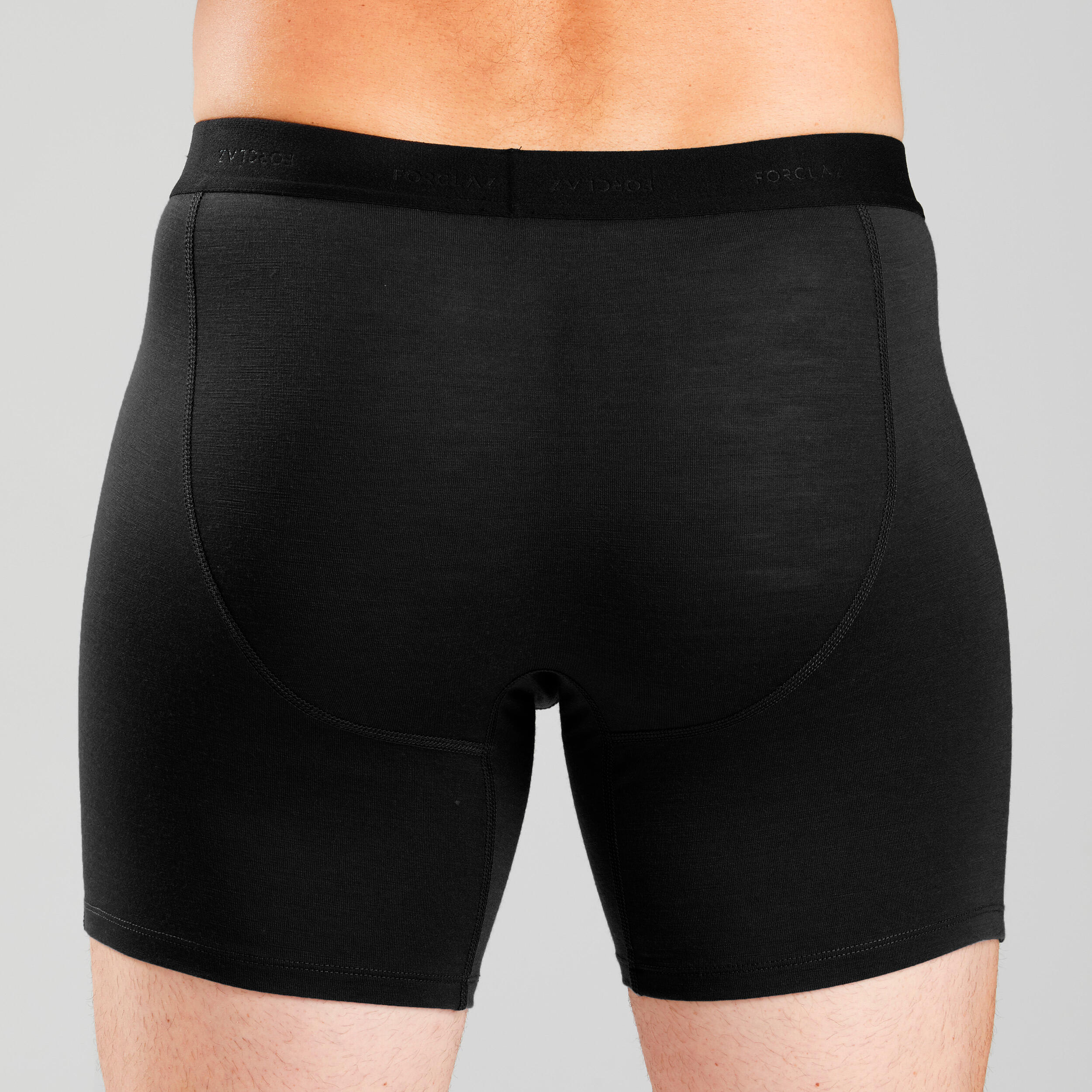 Men’s Hiking Merino Boxer Shorts – MT 500 Black - FORCLAZ