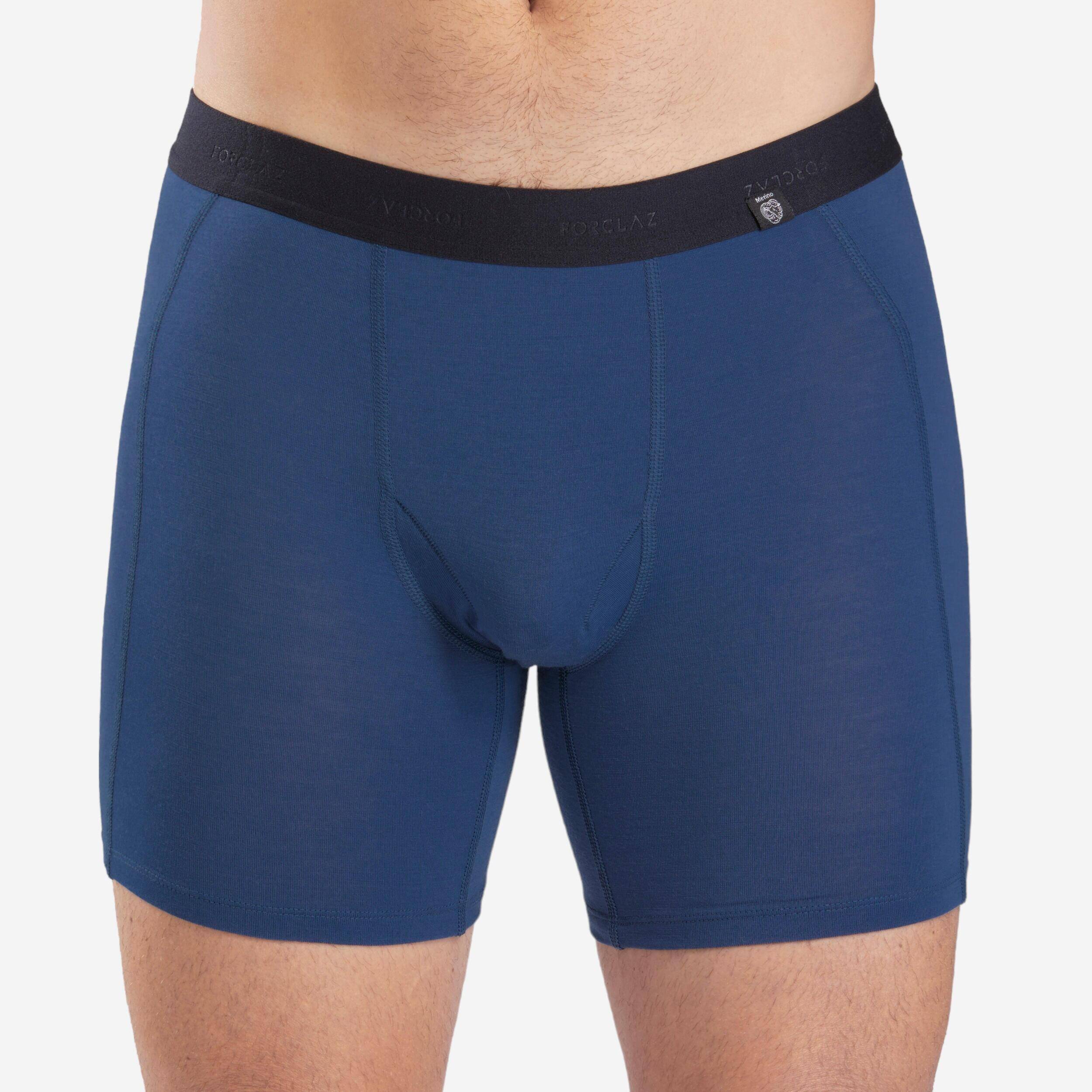 Men Trekking Merino Wool Boxer Shorts MT500 Whale Grey -  1