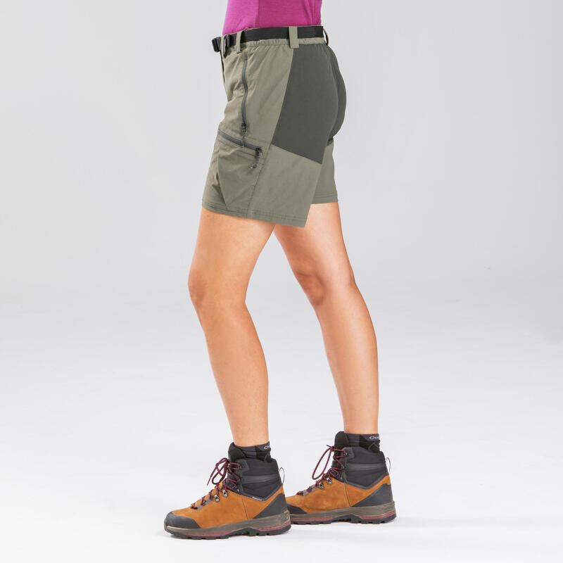 Short de trek montagne - MT500 kaki femme