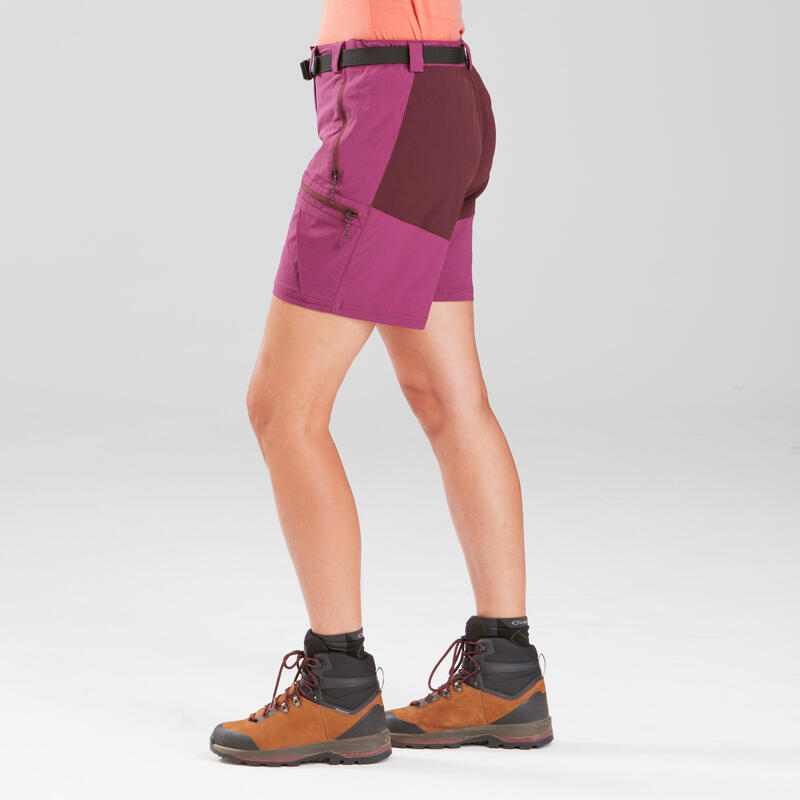 Short de trek montagne - TREK 500 violet femme