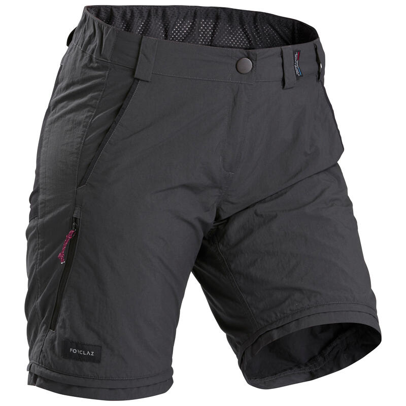 Pantaloni modulabili montagna donna MT100 grigi