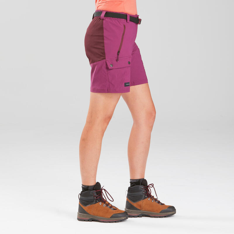 Short de trek montagne - TREK 500 violet femme