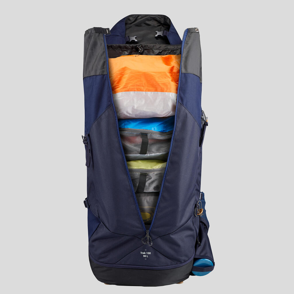 Vyriška turistinė kuprinė „Trek 100 Easyfit“, 90 l