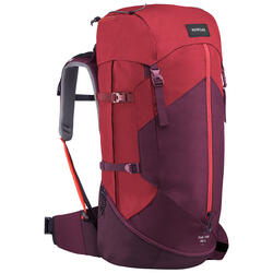 女款登山健行背包|TREK 100 Easyfit 50 L-紅色