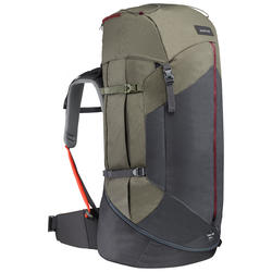 女款登山健行背包TREK 100 Easyfit 60 L-卡其色