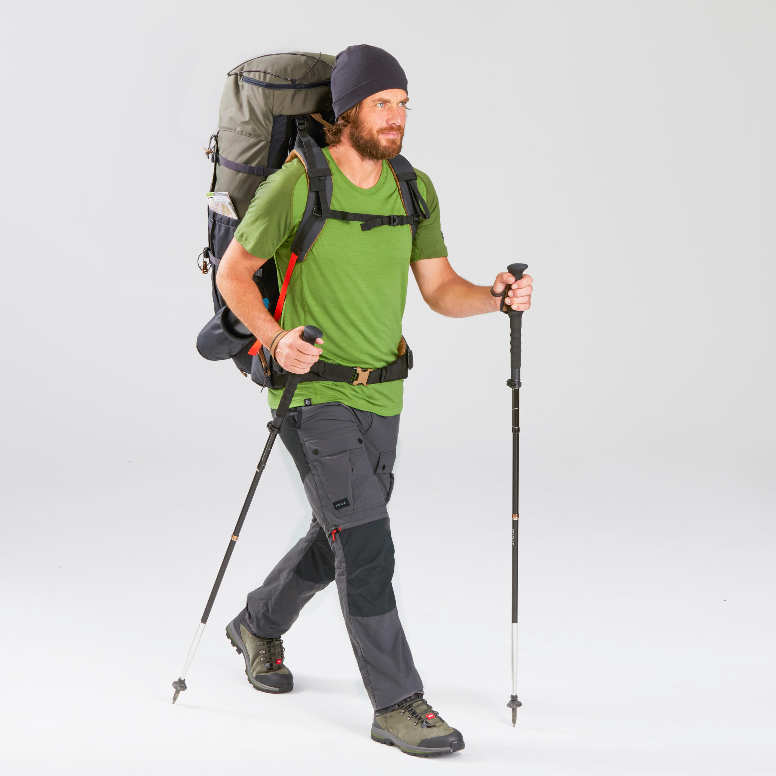 Waterdichte lederen trekkingschoenen voor heren MT100 hoog breed 8/9