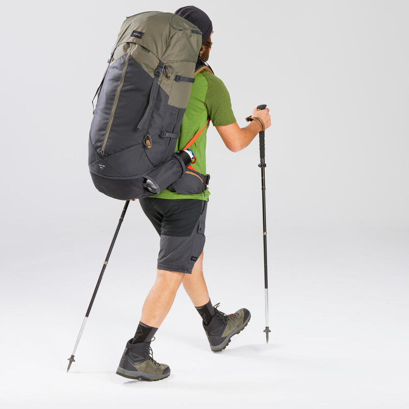 Bocanci Înalți Lați din piele Impermeabili Trekking MT100 Bărbați