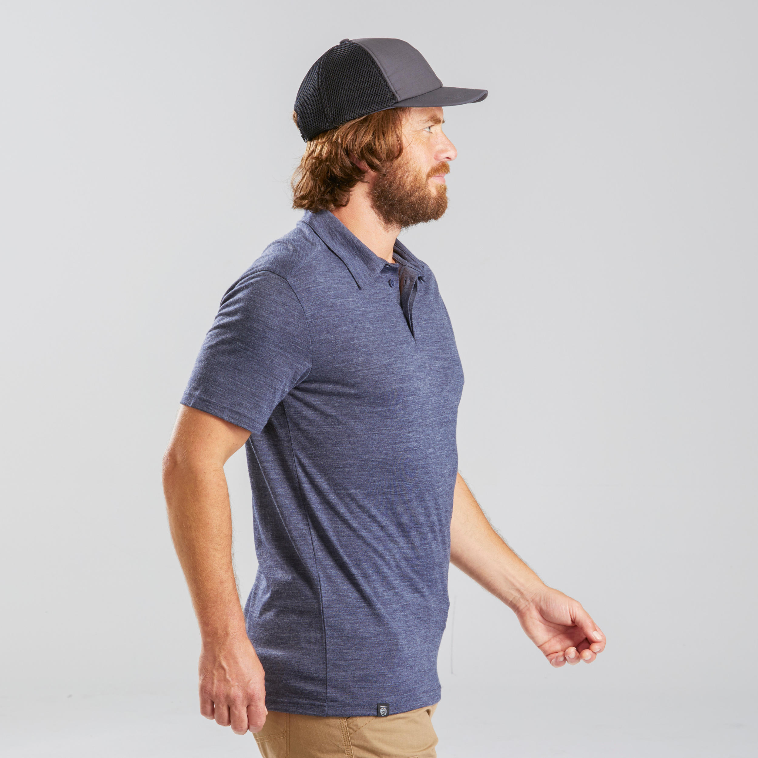 polo shirt and cap