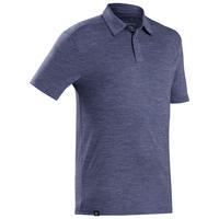 חולצת פולו מצמר מרינו דגם TRAVEL 500 לגברים  – כחול