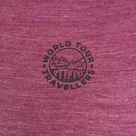 Moteriški trumparankoviai merino vilnos marškinėliai „Travel 100“, violetiniai