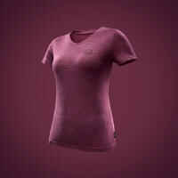 Moteriški trumparankoviai merino vilnos marškinėliai „Travel 100“, violetiniai