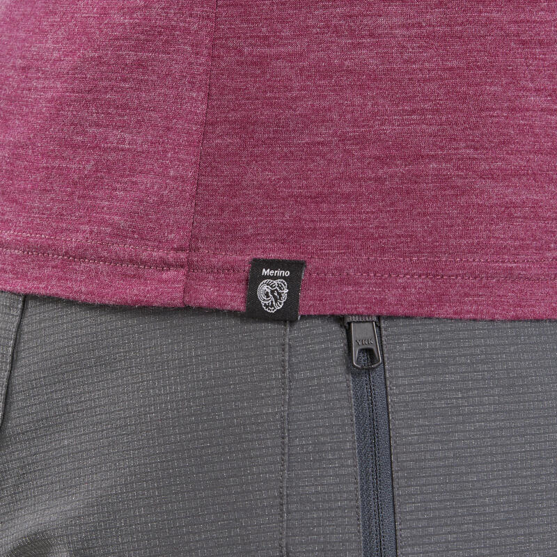 Merino T-shirt voor backpacken dames TRAVEL 500