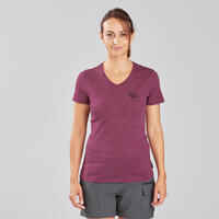 Women's Travel Trekking Merino Wool Short-Sleeved T-Shirt - TRAVEL 500