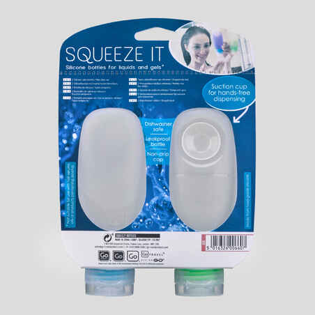 Set of 2 Soft Trekking Travel Bottles - 100ml