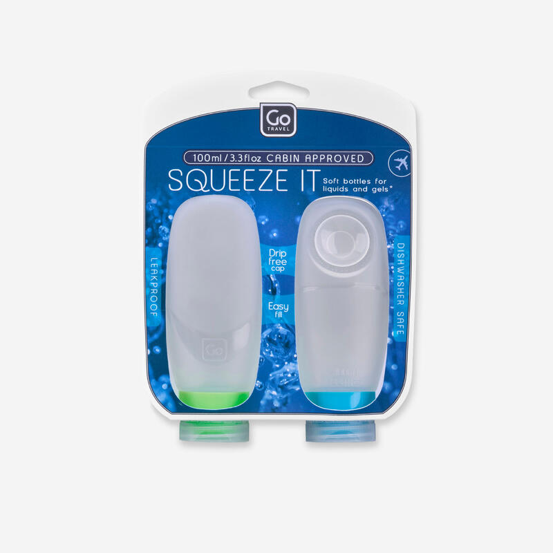 Lot de 2 flacons souples de trek voyage - 100ml