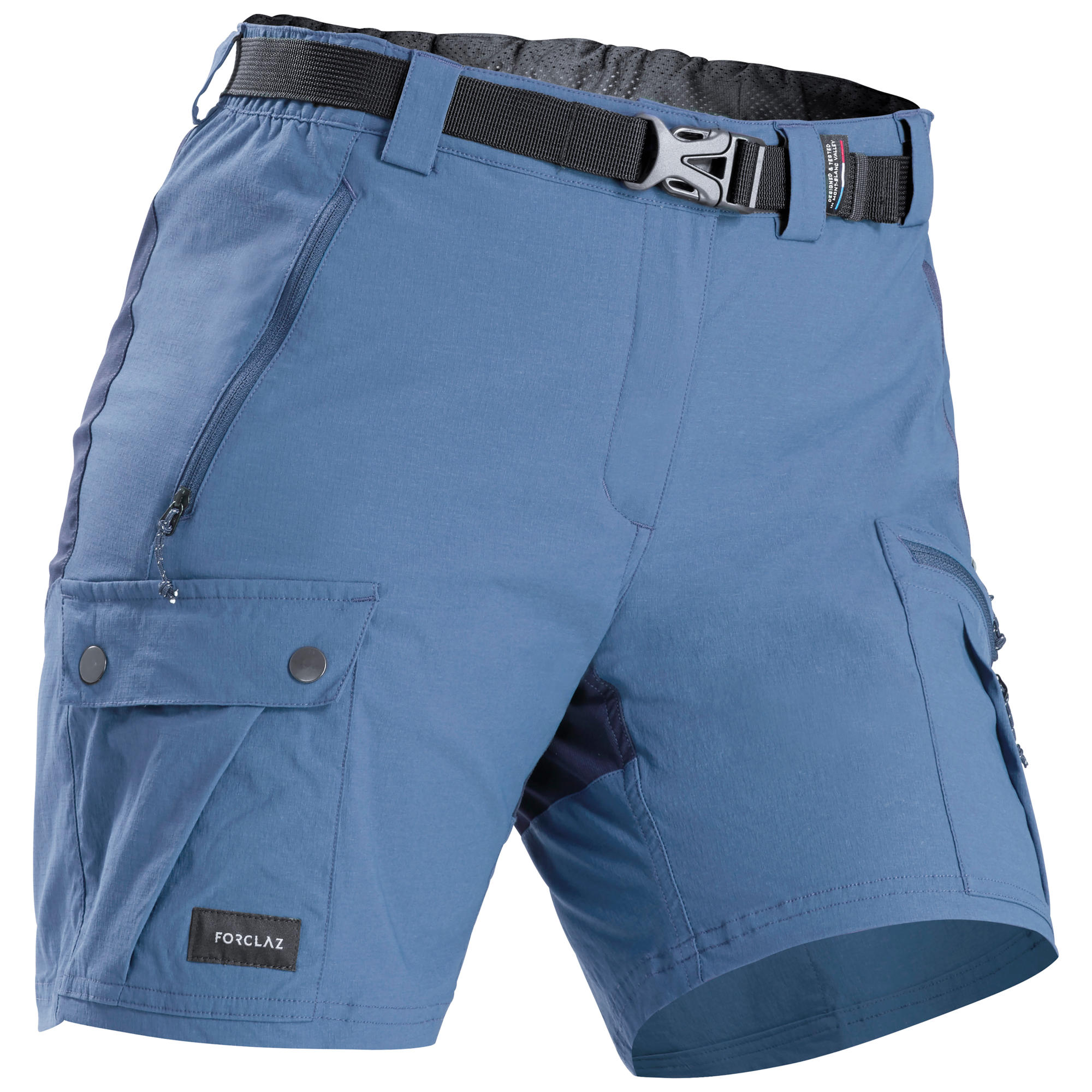 Trekking Travel Shorts - TREK 500 Blue 
