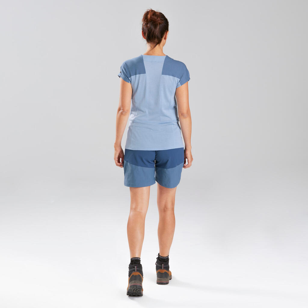 Mountain Trekking Merino T-Shirt - Women's TREK 500 - Coral