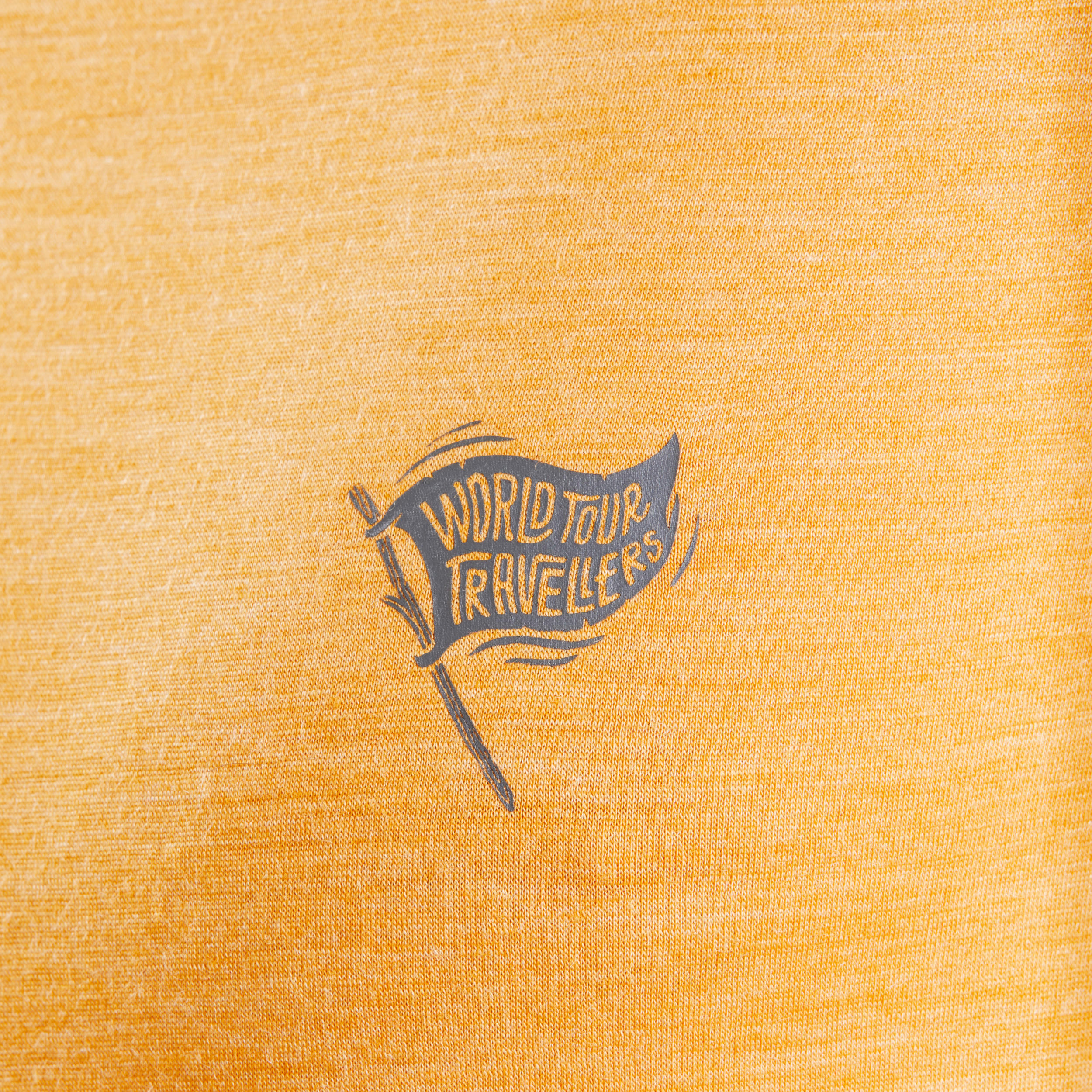 Men Merino Wool Half Sleeve T-Shirt Ochre - Travel 500