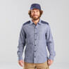 Men's Travel Shirt 100 Warm Denim