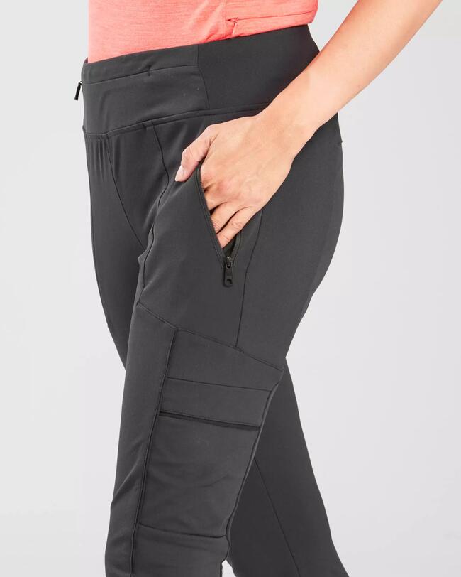 Women's Travel Trekking Heavy-Duty Leggings Travel 500 - black