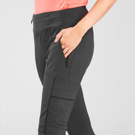 Legging de trek voyage renforcé & multipoches | TRAVEL 500 noir femme